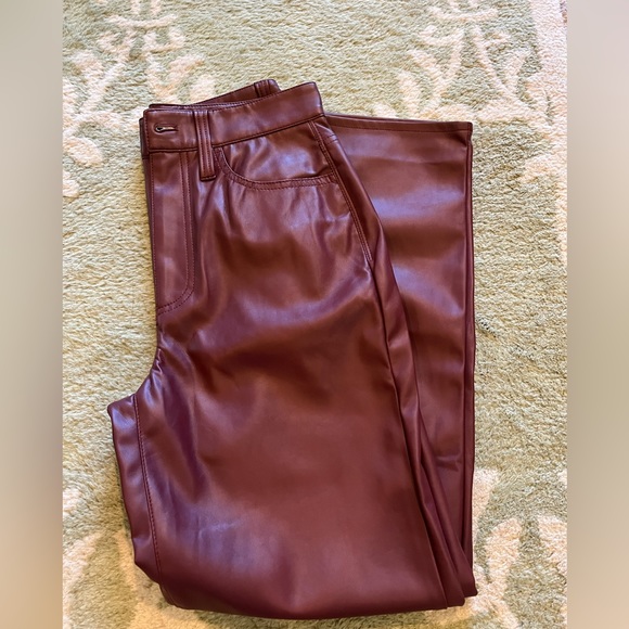 NWT Madewell The Perfect Vintage Straight Jean: Faux Leather Edition - Picture 3 of 7